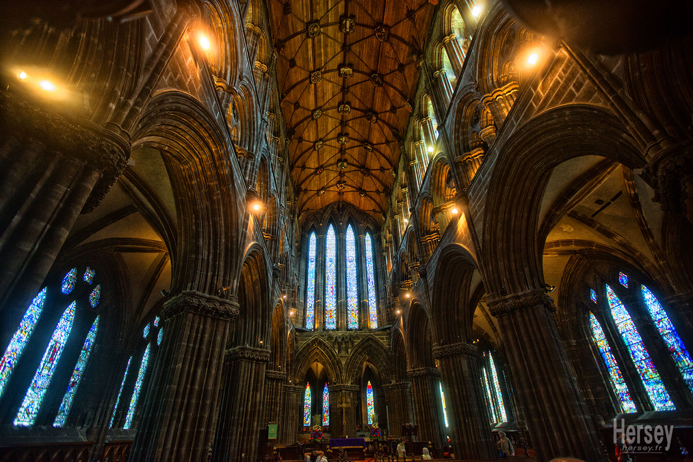 Nef de la cathedrale de Glasgow Ecosse. Architecture gothique © Hersey Photographe