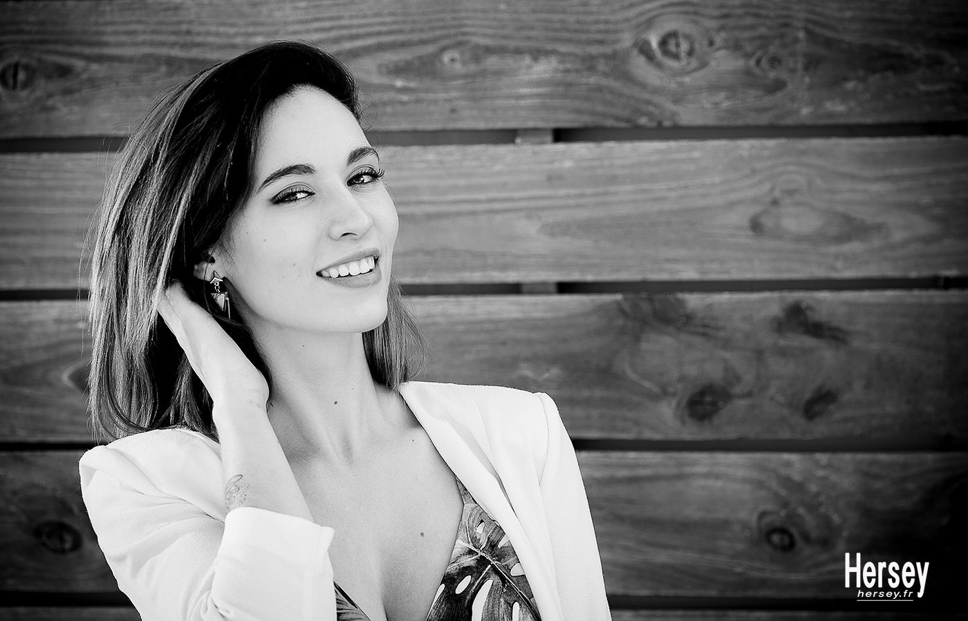 Portrait Cléo noir et blanc © Hersey Photographe