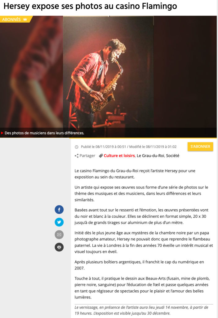 article Midi Libre Novembre 2019