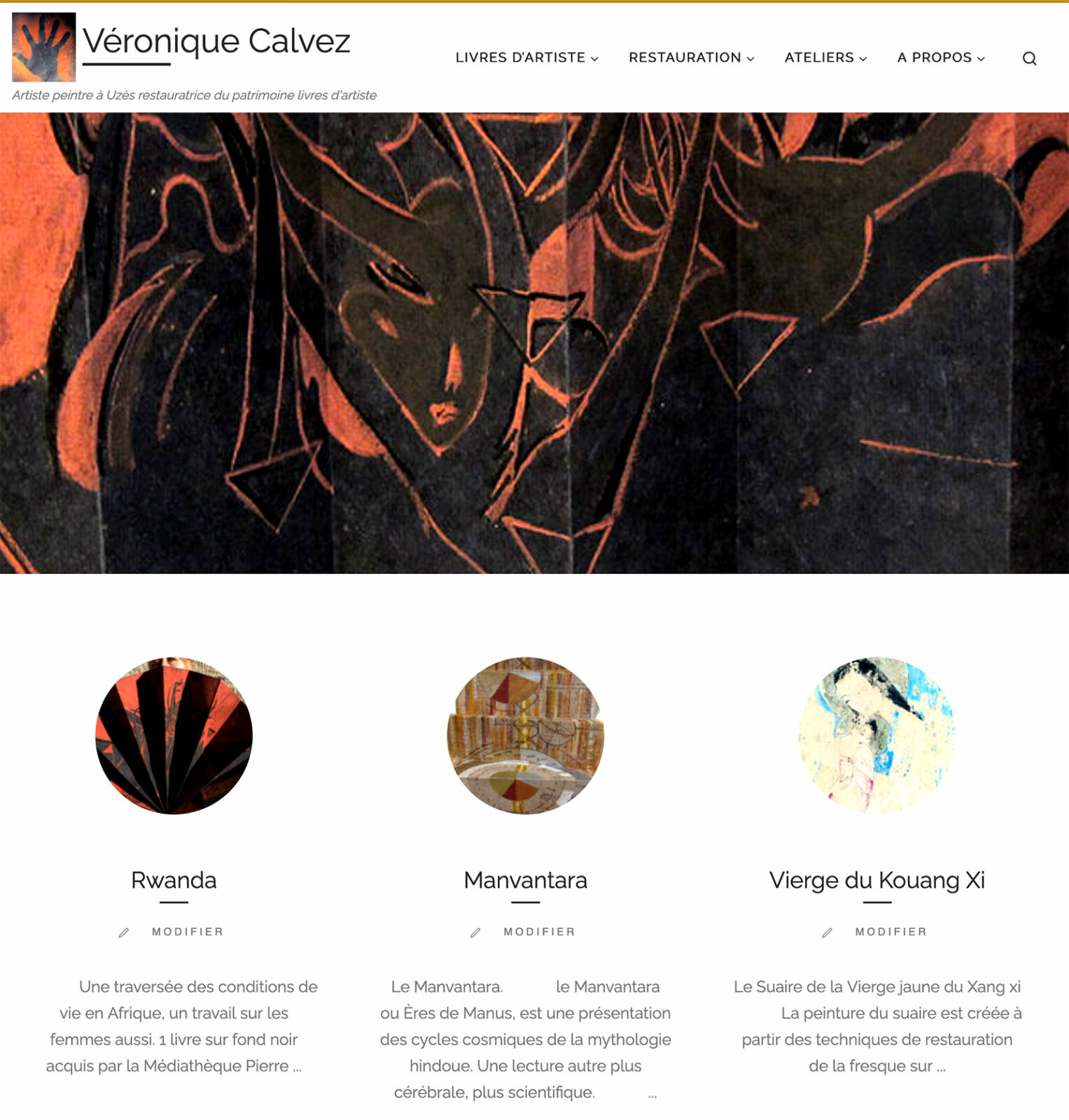 Site internet pour Véronique Calvez artiste peintre à Uzès © Hersey webmaster