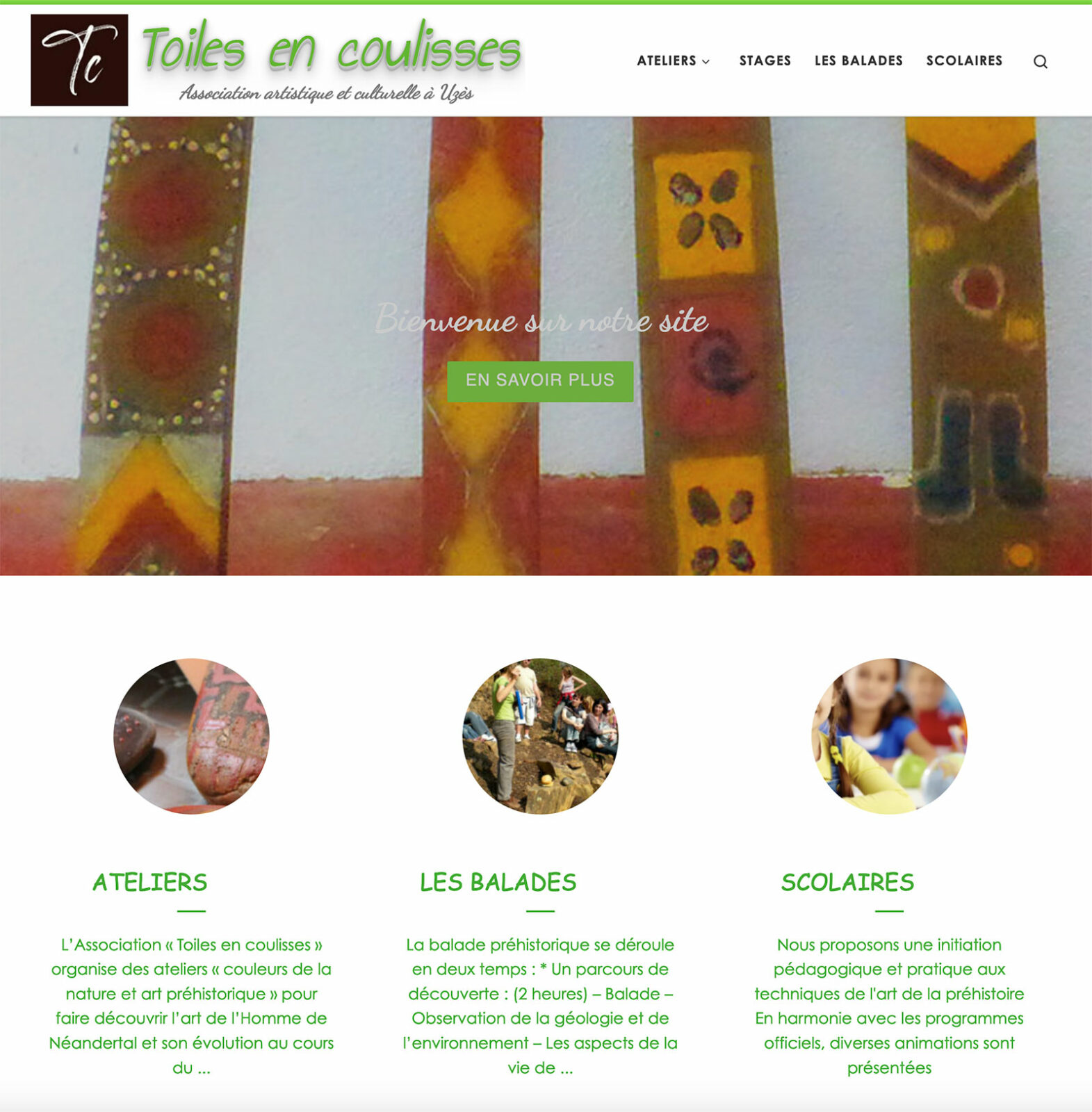 Site pour association Toiles en coulisses Uzès Gard © Hersey webmaster
